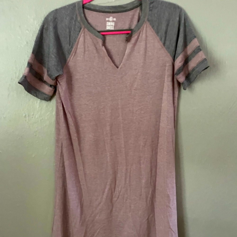 Grey and purple soft tshirt dress